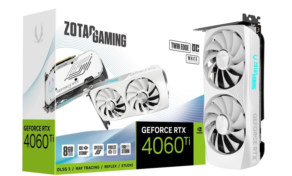 Zotac RTX 4060 Ti Twin Edge OC White 8GB GDDR6 DLSS 3 HDMI/3*DP PCi Ex 4.0 16x