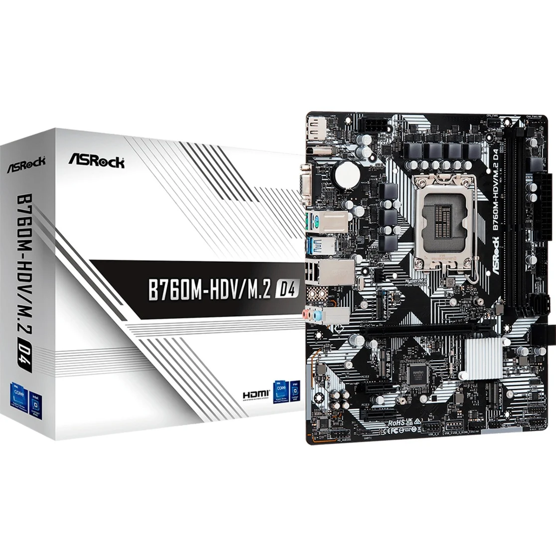 ASROCK MB B760, B760M-HDV/M.2 D4, LGA1700, 2 DDR4 , mATX ASROCK