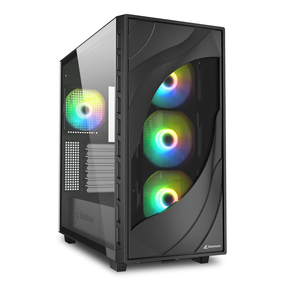 SHARKOON CASE ATX REBEL C80G GLASS RGB