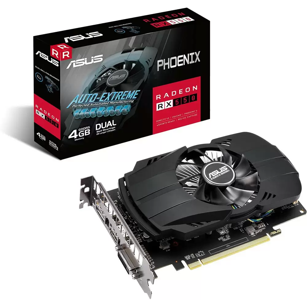 ASUS VGA RADEON RX 550, PH-RX550-4G-EVO, 4GB GDDR5, DVI/HDMI/DP, 90YV0AG7-M0NA00