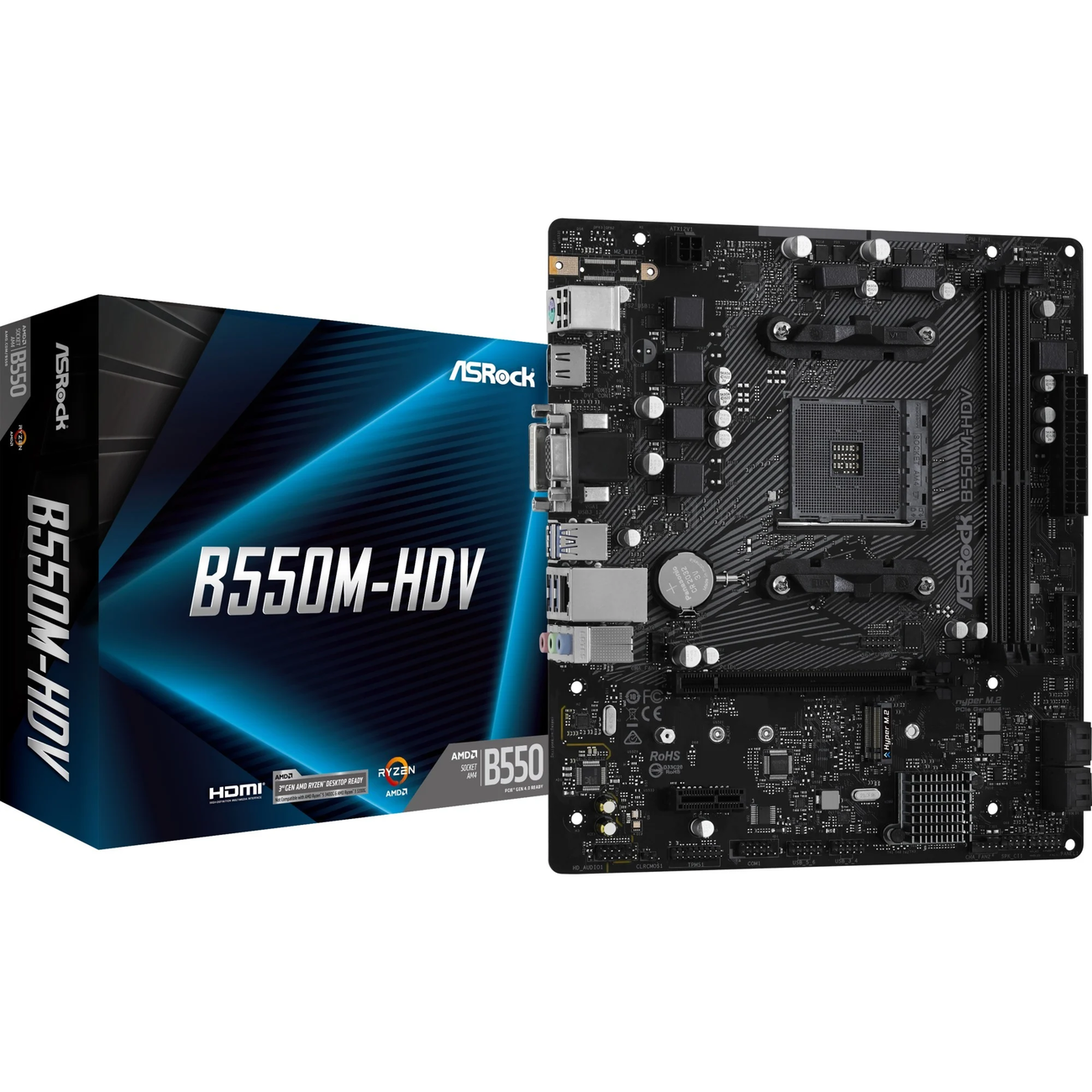 ASROCK MB AMD B550, B550M-HDV, AM4, 2DDR4, 4SATA3 ASROCK