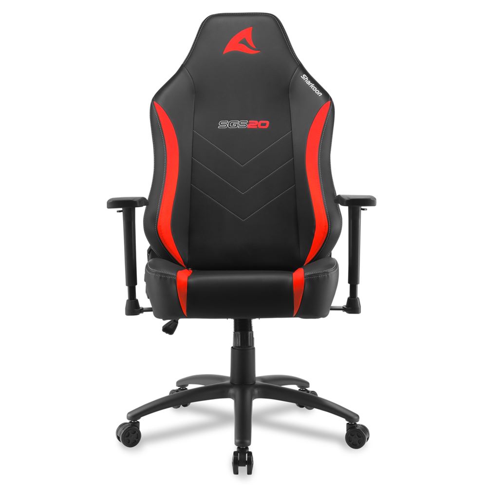 SHARKOON SEDIA GAMING SKILLER SGS20 IN PELLE SINTETICA SEDUTA E SCHIENALE IMBOTTITO NERO E ROSSO