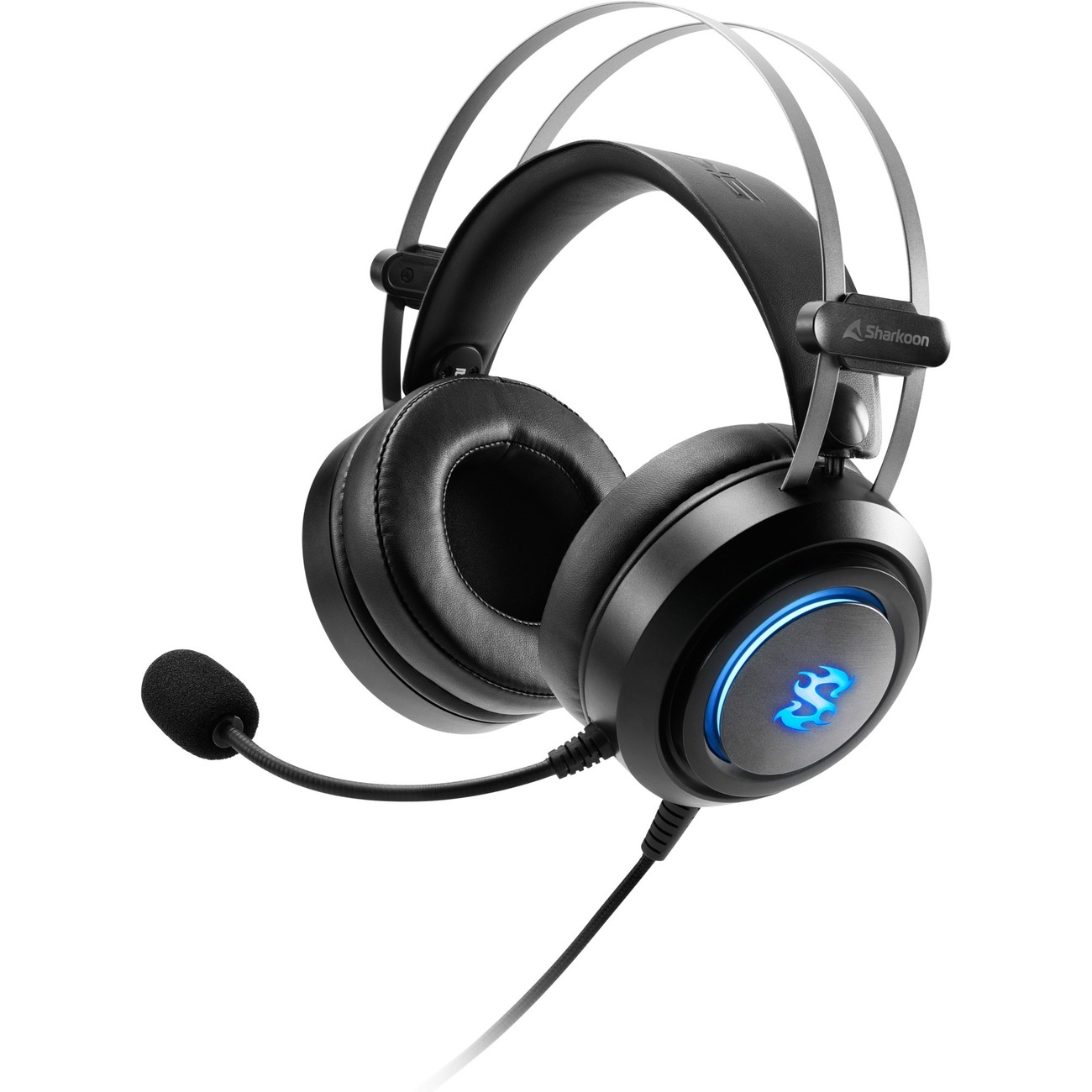 SHARKOON CUFFIE STEREO GAMING HEADSET, USB SOUND CARD, VIRTUAL SOUND 7.1, RGB