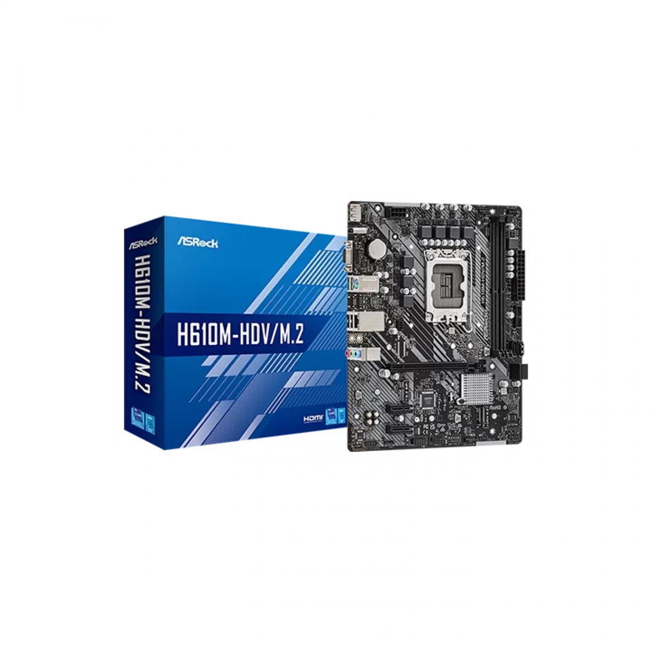 ASROCK MB H610, H610M-HDV, LGA1700, 2DDR4, mATX ASROCK