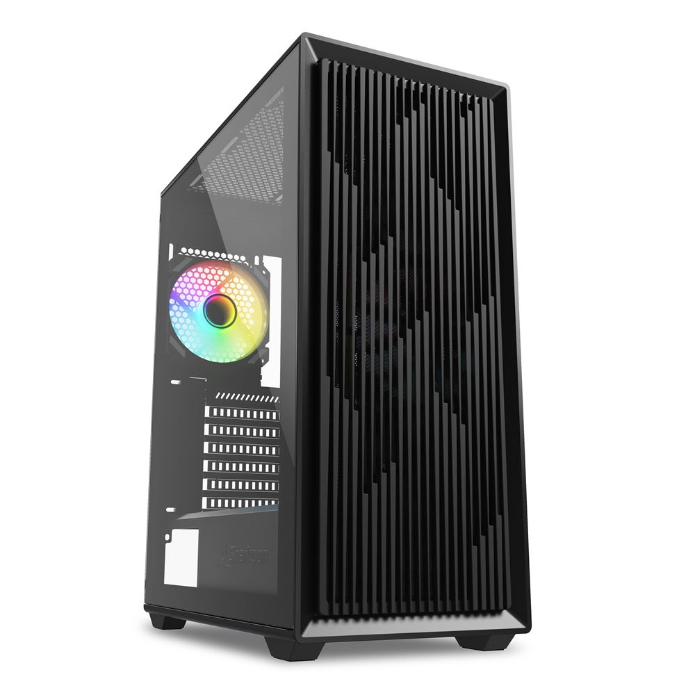 SHARKOON CASE ATX 2X U3, TEMPERED GLASS, 3X 120, 1X 120 ARGB FAN, ARGB CONTROLLER NERO