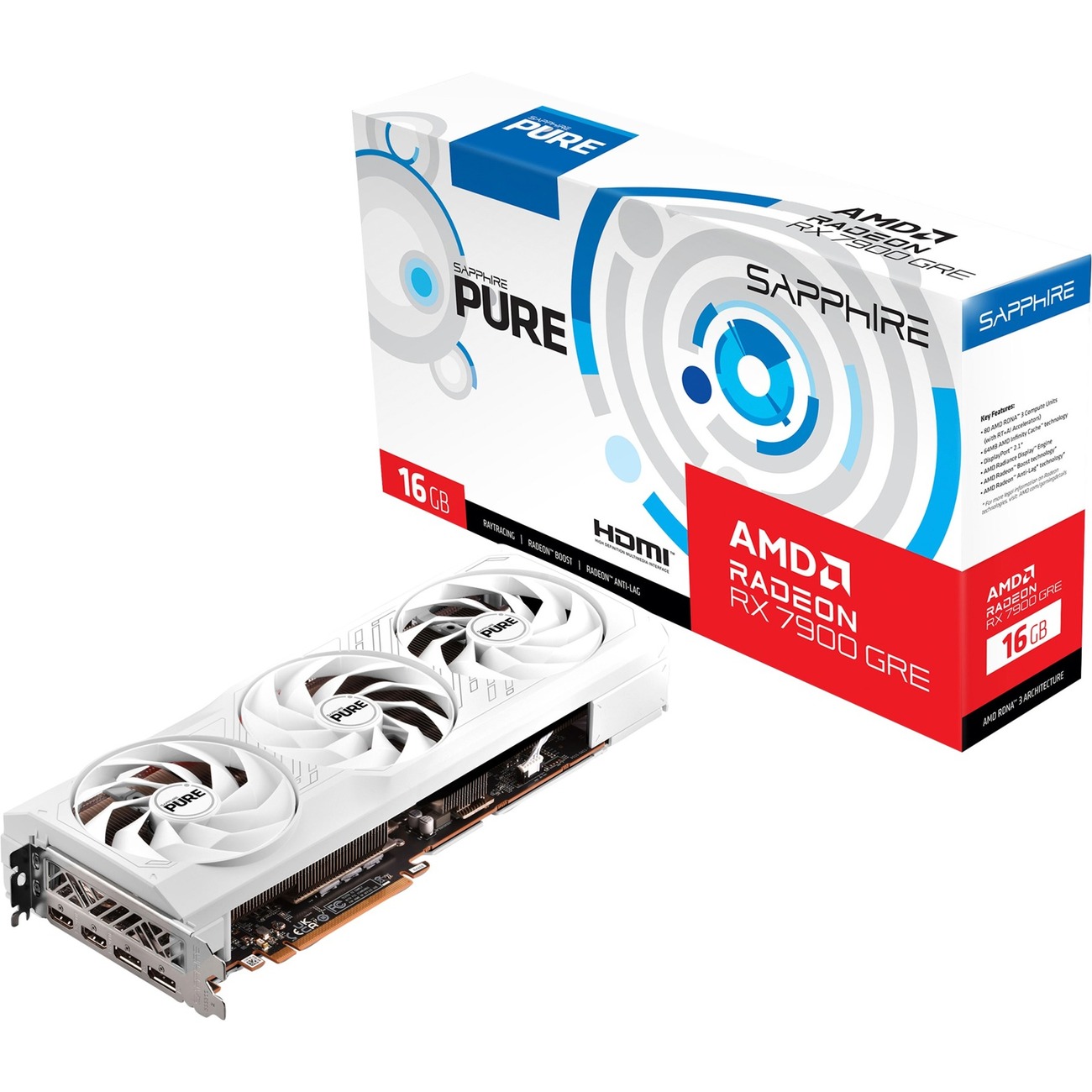 SAPPHIRE VGA RADEON RX 7900 GRE, PURE RX 7900 GRE GAMING OC, 16GB GDDR6, 2HDMI/2DP, LITE SAPPHIRE