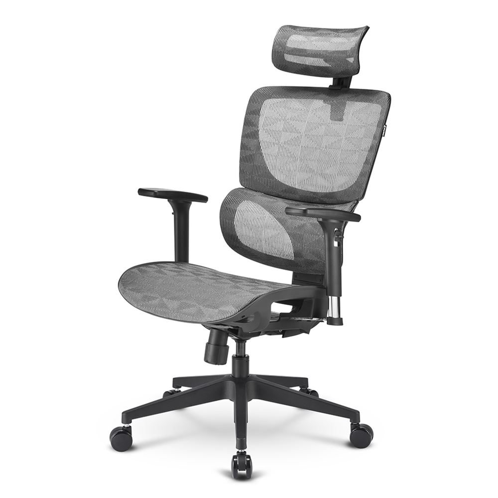 SHARKOON SEDIA OFFICE, FULL MESH, CLASS-4 GASLIFT, 3D ARMREST HEADREST, 5 HEIGHTS ADJUSTABLE BACKR