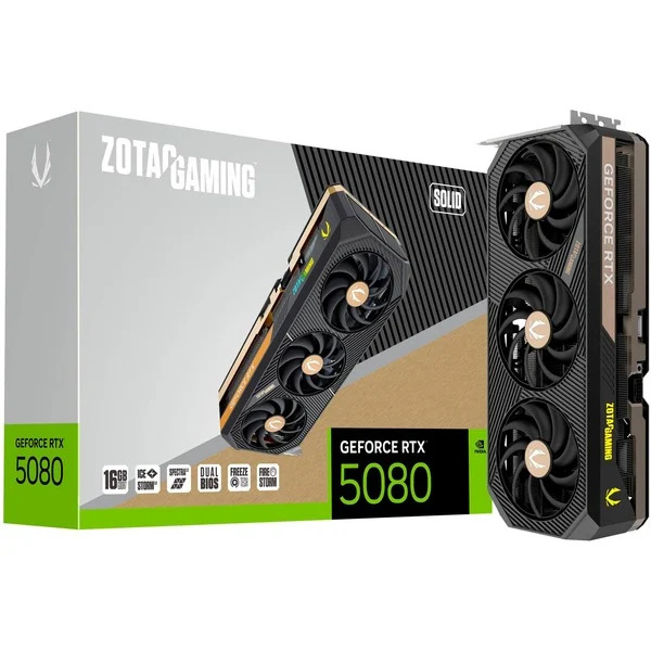 PRE-ORDINE! Zotac GeForce RTX 5080 Solid 16GB GDDR7 DLSS4 HDMI/3*DisplayPort PCi Ex 5.0 16x