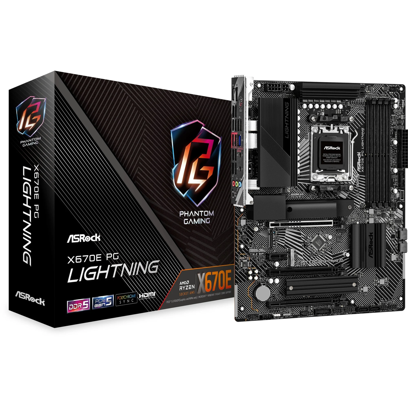 ASROCK MB AMD X670, X670E PG LIGHTNING AM5, 4DDR5, 4SATA, 1PCI-E 5.0, 1PCI-E 4.0 ATX