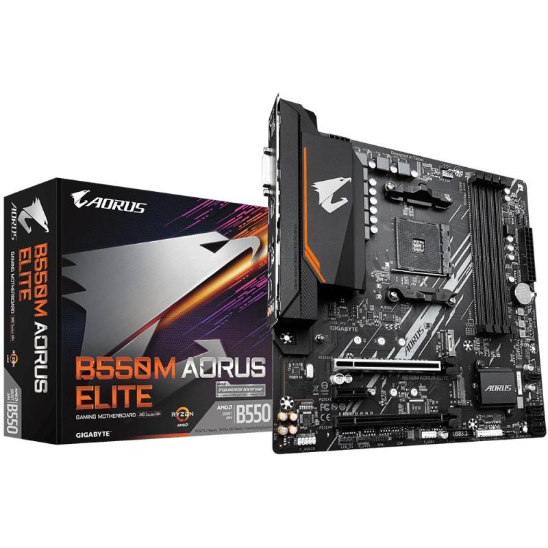 Gigabyte B550M Aorus Elite AMD B550 4*DDR4 2*M.2 4*SataIII skAM4 DVI/HDMI mATX