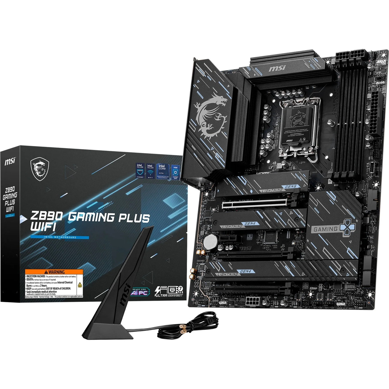 MSI MB Z890 GAMING PLUS WIFI, Z890,LGA1851,4DDR5,3PCI-EX16,1PCI-EX1,4M.2 ,1USB4, 1USB3.2 GEN2 X2