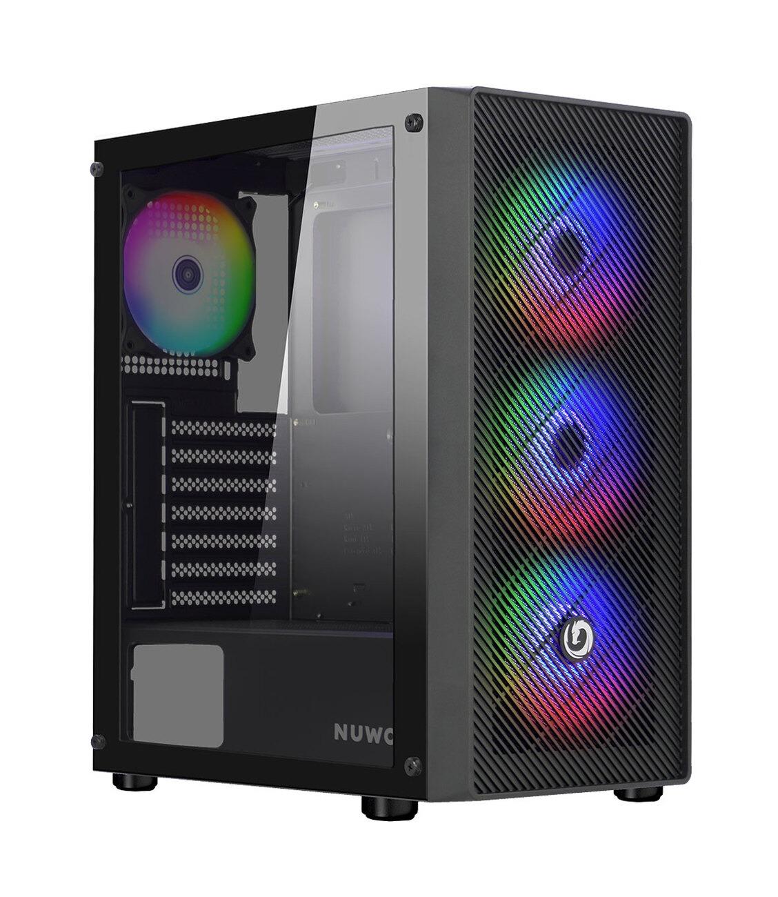 NUWO CASE ATX RODAN R603 NERO 0.5MM SPCC, 3 USB3.0/2.0 4, FAN ARGB FRONT RETE E SIDE GLASS