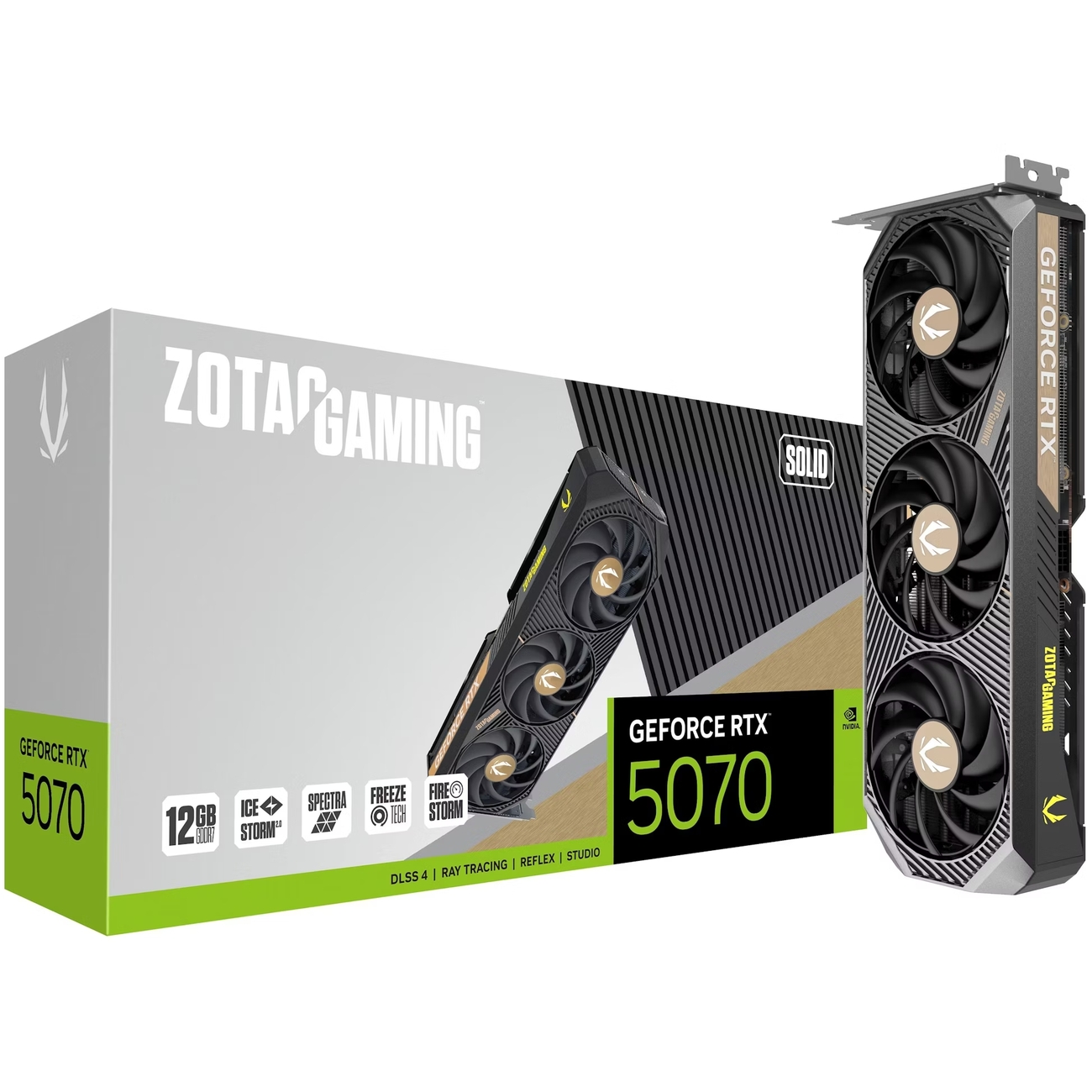 PRE-ORDINE! Zotac GeForce RTX 5070 SOLID 12GB GDDR7 DLSS4 1*HDMI/3*DisplayPort PCi Ex 5.0 16x