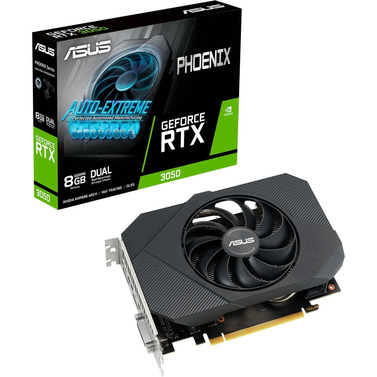 Asus Geforce RTX 3050 V2 Phoenix 8GB GDDR6 HDMI/DisplayPort/DVI-D PCI Ex. 4.0 8x