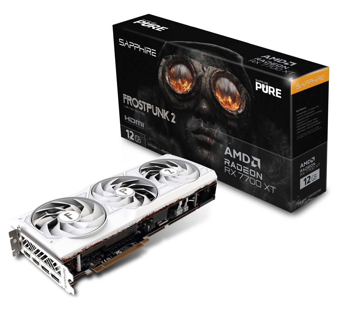 SAPPHIRE VGA RADEON RX 7700 XT, PURE RX 7700 XT, FROSTPUNK 2 EDITION FULL, 12GB GDDR6 SAPPHIRE