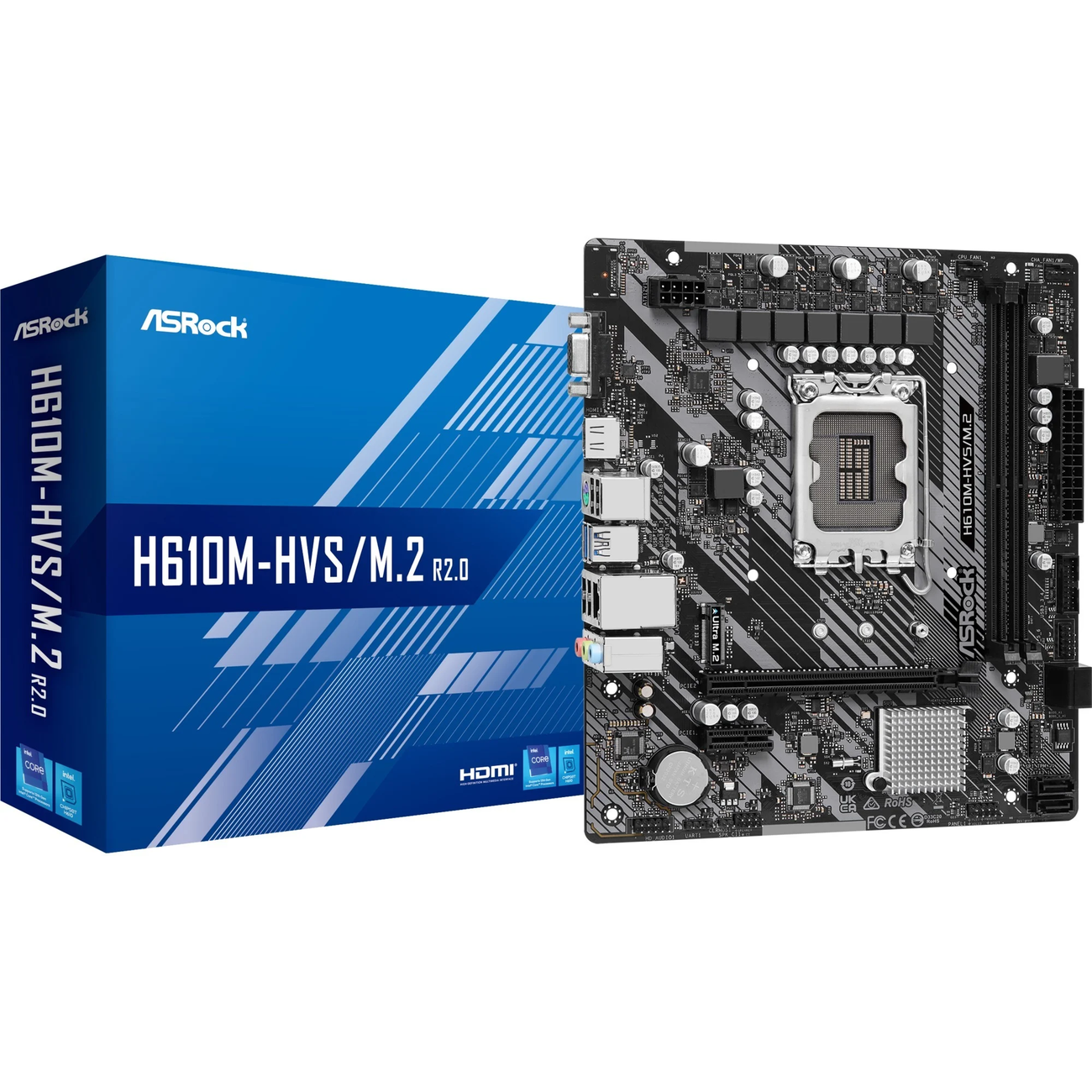 ASROCK MB H610, H610M-HVS/M.2 R2.0, LGA1700 , mATX