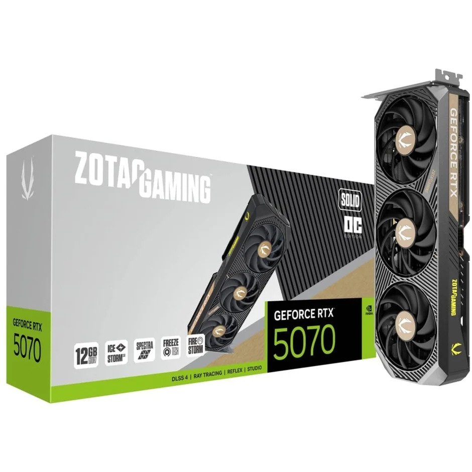 PRE-ORDINE! Zotac GeForce RTX 5070 SOLID OC 12GB GDDR7 DLSS4 1*HDMI/3*DisplayPort PCi Ex 5.0 16x