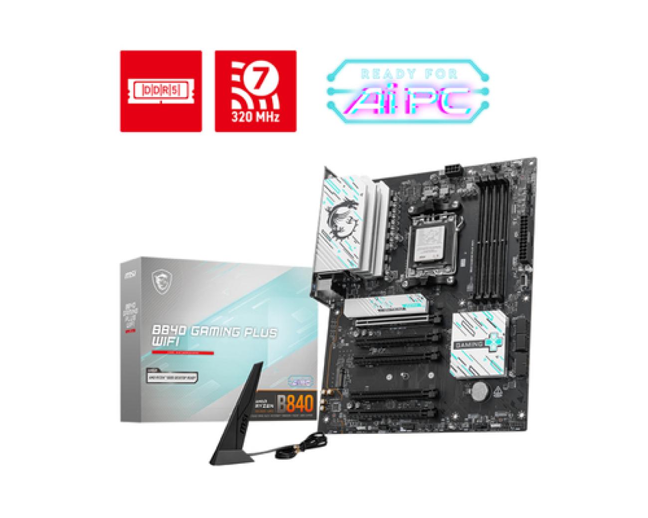 MSI MB B840,AM5,4DDR5,5PCI-Ex16,2M.2,4SATA3,2USB10G,5USB5G