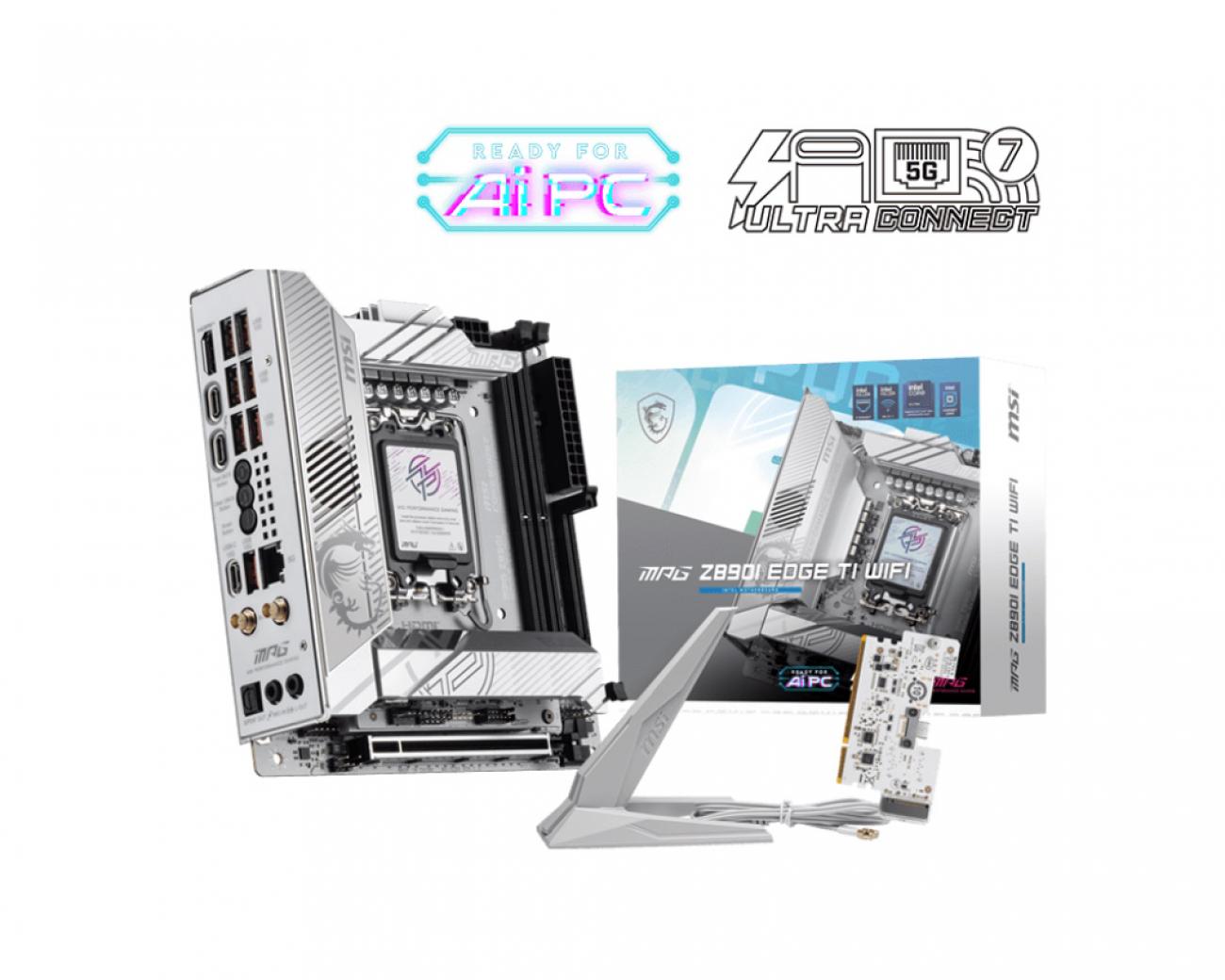 MSI MB MPG Z890I EDGE TI WIFI STD MPG Z890I EDGE TI WIFI,Z890,LGA1851,2DDR5,1PCI-EX16,4M.2,2SATA3, 2