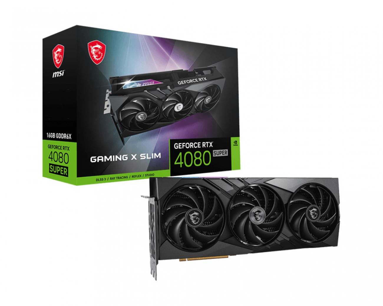 MSI VGA GEFORCE RTX 4080 SUPER, RTX 4080 SUPER 16G GAMING X SLIM, 16GB GDDR6X, DP*2/HDMI*2, ATX,...