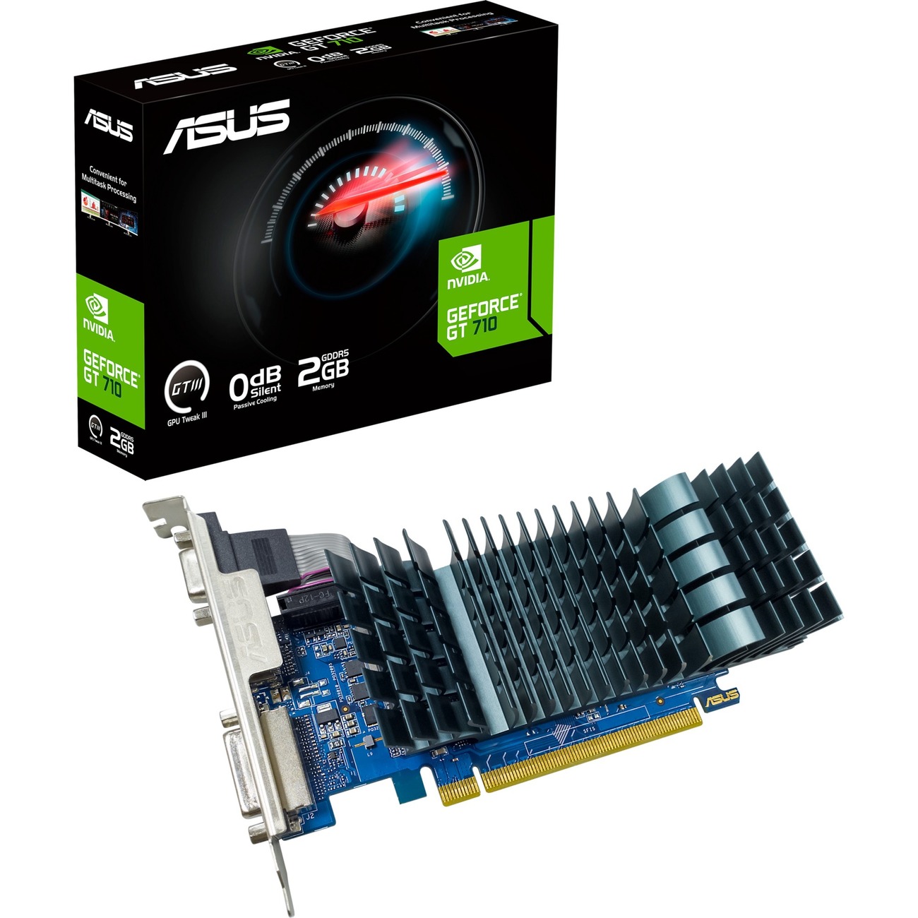 ASUS VGA GEFORCE GT 710, GT710-SL-2GD5-BRK-EVO, 2GB GDDR5, VGA/DVI/HDMI, 90YV0ALA-M0NA00