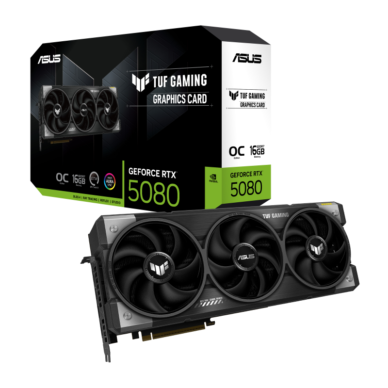 PRE-ORDINE! ASUS VGA GEFORCE RTX 5080, TUF-RTX5080-O16G-GAMING, 16GB GDDR7, 3DP/2HDMI, DLSS4,...