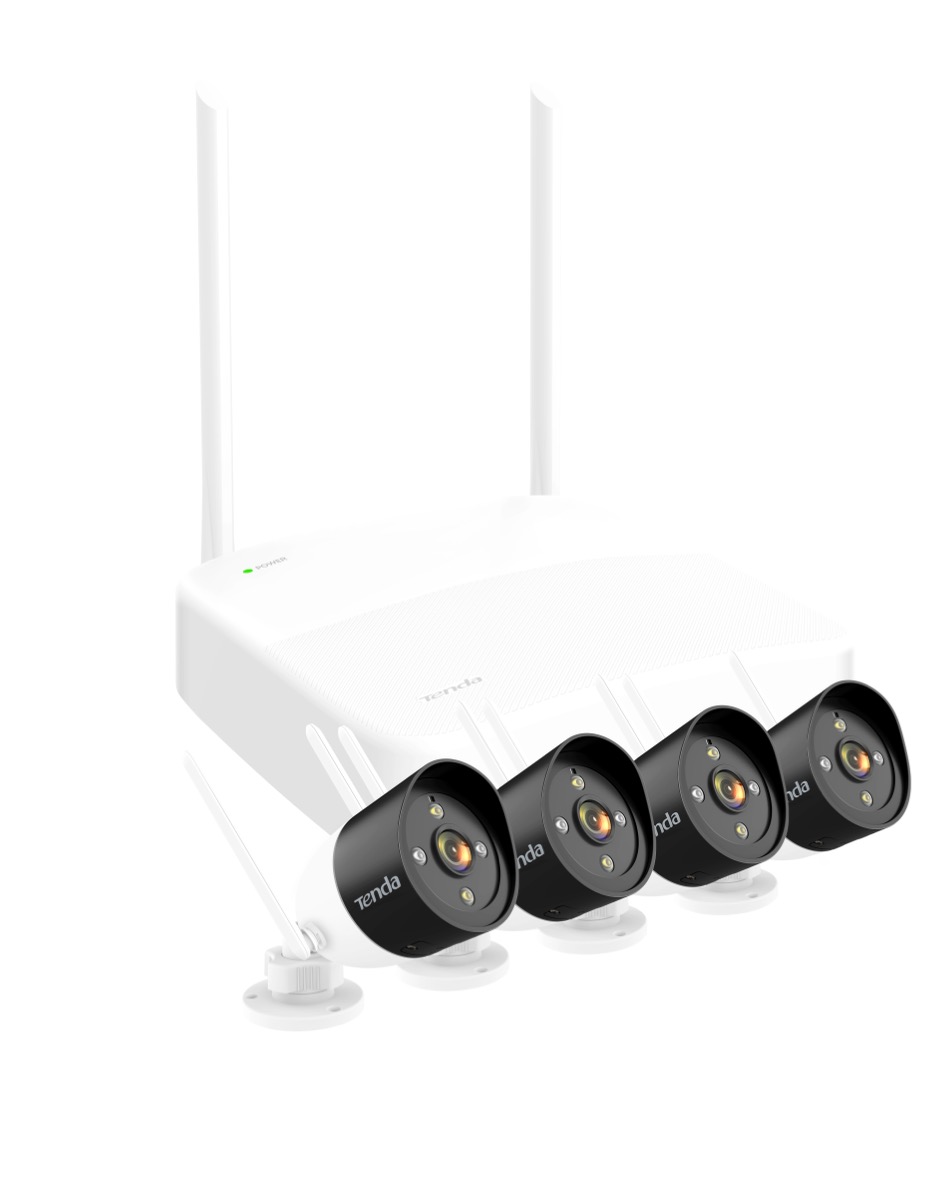 Tenda KIT Security K4W-3-TC 4IP Camera 2304P, DC 9V=1A, Antenna Interna,Wireless