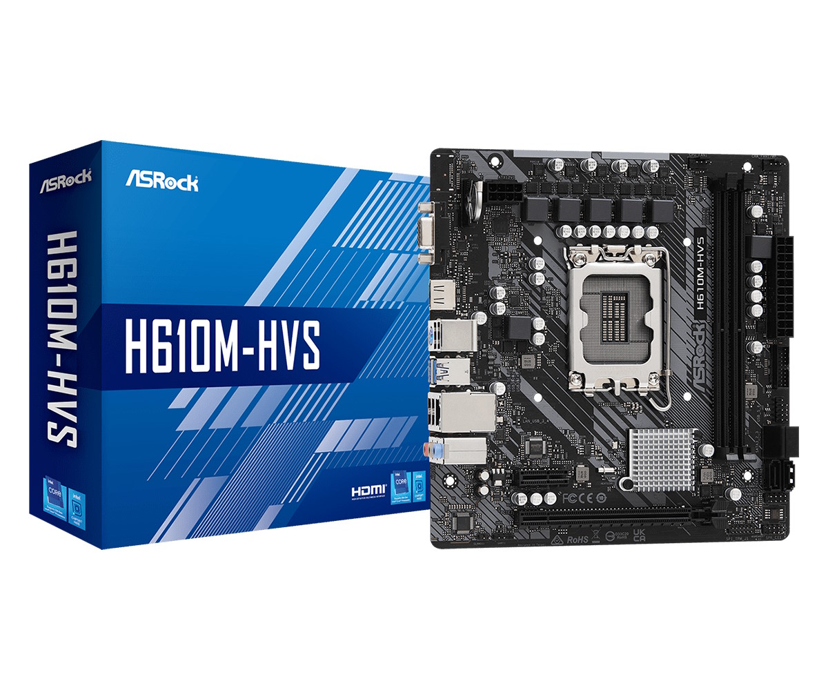 ASROCK MB H610, H610M-HVS, LGA1700, 2DDR4, VGA/HDMI, mATX ASROCK