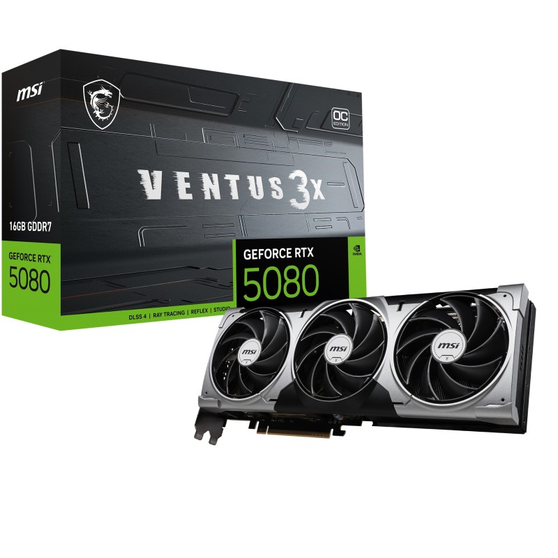 DISPONIBILE! MSI GeForce RTX 5080 16G Ventus 3X OC GDDR7 DLSS4 1*HDMI/3*DP PCi Ex 5.0 16x