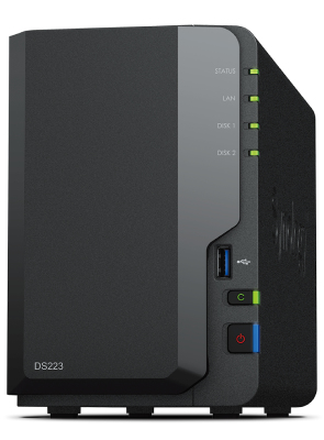 Synology NAS DS223 2-Bay 2.5"/3.5" SSD/HDD, Realtek RTD1619B 1GB D4, 2xUSB3, RJ45