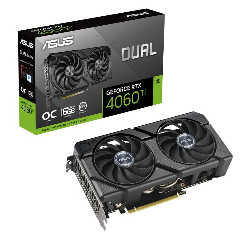 ASUS VGA GEFORCE RTX 4060 TI 16G, DUAL-RTX4060TI-O16G, 16GB GDDR6, 3DP/HDMI, 90YV0JH8-M0NA00