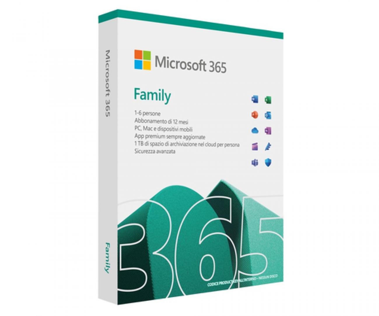 MICROSOFT 365 FAMILY ITA SUBS 1 YR 6 USER 5 DEVICE MICROSOFT