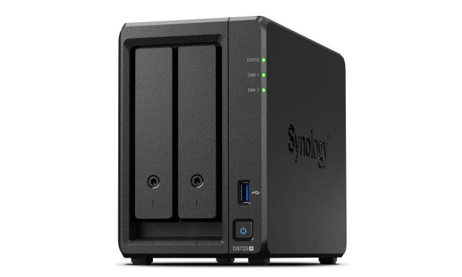 Synology NAS DS723+ 2-Bay 2.5"/3.5"/M.2 SSD/HDD, AMD Ryzen R1600 4GB D4, USB3, 2xRJ45,...