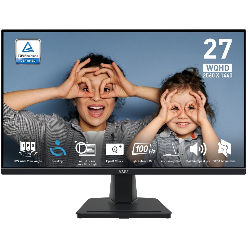 MSI MONITOR 27 LED IPS 16:9 QHD 1MS 100HZ 300 CDM, DP/HDMI, MULTIMEDIALE MSI