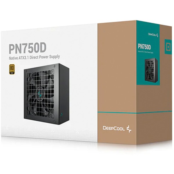 Alimentatore DeepCool PN750D – 750W, Cablato, ATX 3.1 e PCIe 5.1, Certificazione 80 PLUS Gold