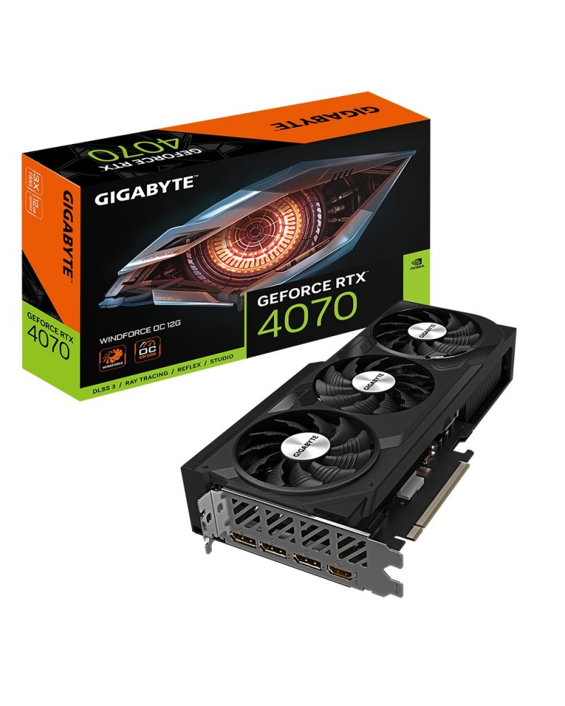 Gigabyte GeForce RTX 4070 Windforce OC 12GB GDDR6X DLSS3 1*HDMI/3*DP PCi Ex 4.0 16x