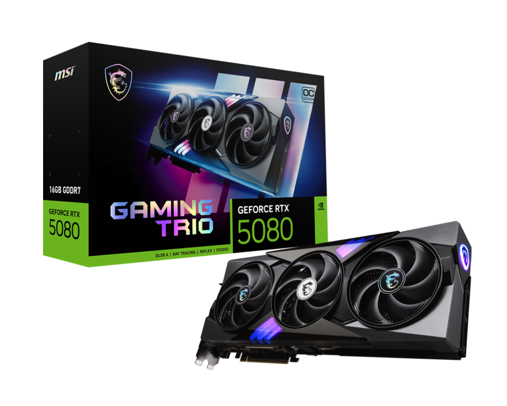 PRE-ORDINE! MSI VGA GEFORCE RTX 5080, RTX 5080 16G GAMING TRIO OC, 16GB GDDR7, HDMI/DP*3, ATX,...