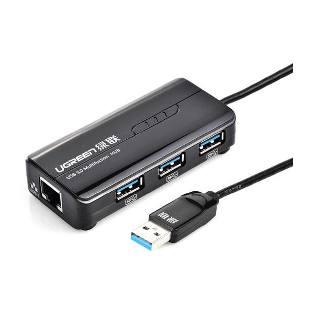 UGREEN HUB USB 3.0 - 4 porte USB3.0 e adattatore Gigabit Ethernet UGREEN