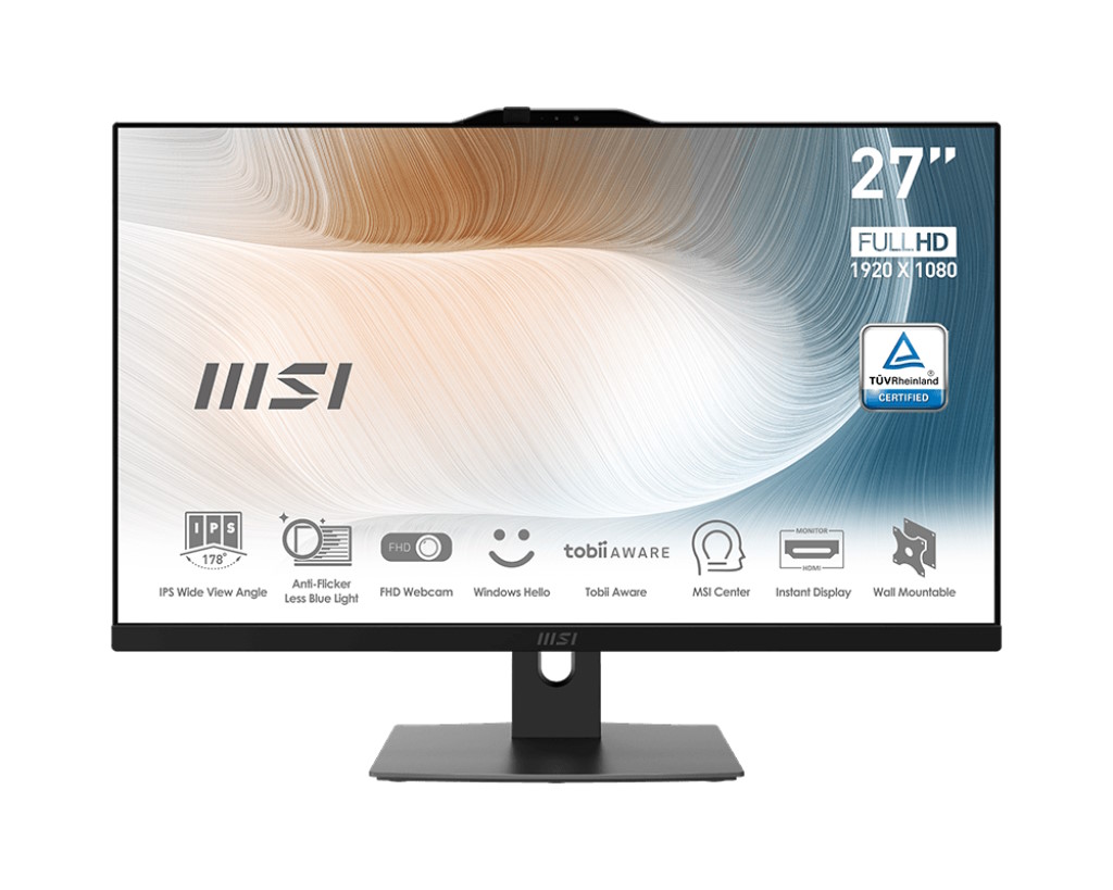 MSI PC AIO 27" AM272P 12M-637XIT i7-1255U 16GB 512GB SSD FREEDOS