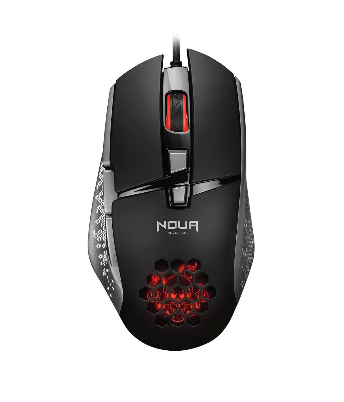 NOUA MOUSE GAMING ROKA CAVO USB NERO E GRAFICHE ROSSE 8 TASTI NOUA