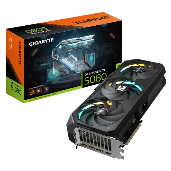 PRE-ORDINE! GIGABYTE GeForce RTX 5080 Gaming OC 16GB GDDR7 DLSS4 1*HDMI/3*DisplayPort PCi Ex 5.0 16x