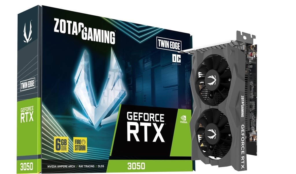 Zotac Geforce RTX 3050 Twin Edge OC 6GB GDDR6 HDMI/3*DisplayPort PCI Ex. 4.0 16x ZOTAC