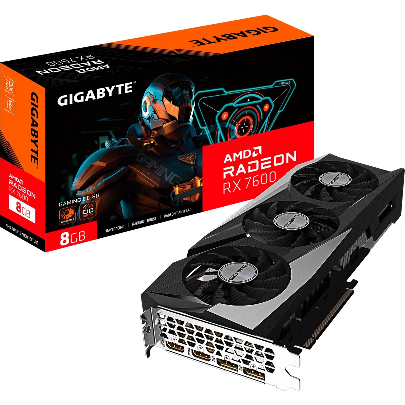 Gigabyte Radeon RX 7600 GAMING OC 8G AMD 8 GB GDDR6 Gigabyte